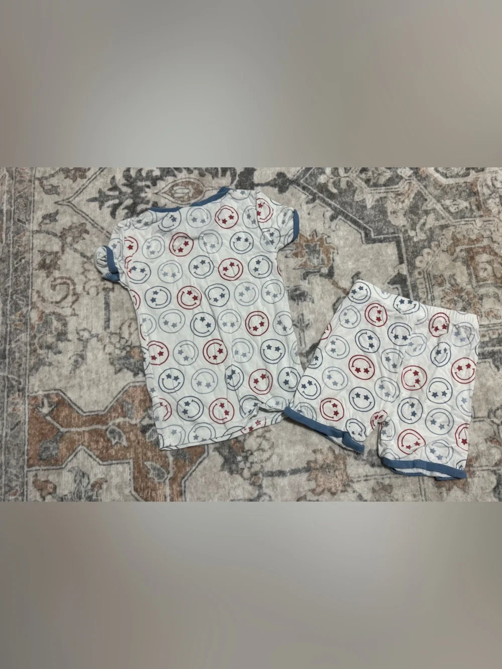 Tres Baby Beau et Belle 3T Smiley Star Shorts Set – Red White Blue